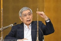 Thống đốc BOJ Haruhiko Kuroda phát biểu tại Tokyo ngày 6/6/2022. (Ảnh: AFP/TTXVN)