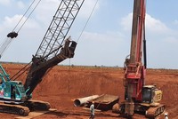 Thi công móng cọc Nhà ga hành khách sân bay Long Thành.