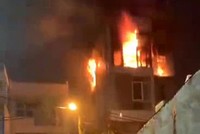 Đám cháy xảy ra ở tầng 4 ngôi nhà.