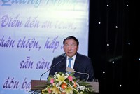 Bộ trưởng Bộ Văn hoá, Thể thao và Du lịch phát biểu tại Hội n ghị. Ảnh:Thu Lê.