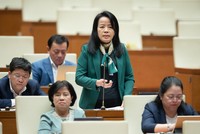 Đại biểu Quốc hội Nguyễn Thị Kim Thúy (Đà Nẵng) chất vấn Chánh án Nguyễn Hoà Bình.