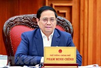 Thủ tướng Phạm Minh Chính chủ trì cuộc họp về bảo đảm cung ứng điện cho sản xuất kinh doanh và tiêu dùng. (Ảnh: TTXVN)