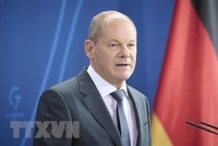 Thủ tướng Đức Olaf Scholz trong cuộc họp báo ở Berlin ngày 22/7/2022. (Ảnh: AFP/TTXVN).