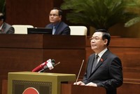 Chủ tịch Quốc hội Vương Đình Huệ phát biểu gợi mở.