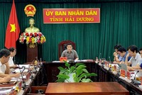 Ông Triệu Thế Hùng, Chủ tịch UBND tỉnh Hải Dương chủ trì phiên họp thường kỳ UBND tỉnh tháng 8 (lần 3).