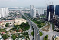 Vành đai 3, đoạn đường Phạm Văn Đồng nối với cầu Thăng Long. (Ảnh: Huy Hùng/TTXVN).