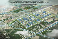 Sơ đồ phối cảnh minh họa tổng thể Khu công nghiệp Vĩnh Thạnh (giai đoạn 1).