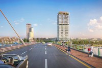 Tòa tháp cao tầng Panoma 2 nằm sát cạnh bờ sông Hàn, Đà Nẵng. Ảnh phối cảnh minh họa.