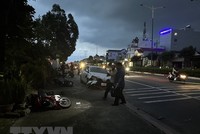 Hiện trường vụ tai nạn giao thông. (Ảnh: TTXVN phát)