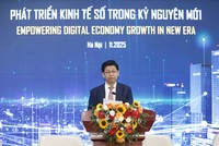 Ông Phạm Văn Hoành, Tổng Biên tập Báo Tài chính - Đầu tư, phát biểu tại Hội thảo "Phát triển kinh tế số trong kỷ nguyên mới". Ảnh: Chí Cường