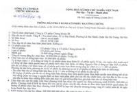 CTCP Chứng khoán IB (IBSC - mã VIX): Thông báo phát hành cổ phiếu ra công chúng