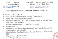 CTCP Chứng khoán IB thông báo phát hành cổ phiếu để trả cổ tức