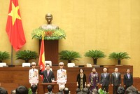 Lễ tuyên thệ nhậm chức của Chủ tịch nước Trần Đại Quang. Ảnh: VGP/Nhật Bắc