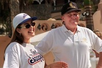 Hoa hậu hoàn vũ Alicia Machado và Trump vào năm 1997. Ảnh: AP