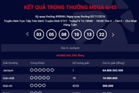 Ảnh chụp màn hình từ website chính thức của Vietlott.