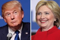 Donald Trump (trái) và Hillary Clinton. Ảnh:KQED News.