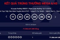  Ảnh chụp thông báo kết quả quaythưởng trên website Vietlott.