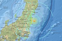 Động đất xảy ra ở khu vực từng có thảm hoạ hạt nhân hồi 2011. Ảnh: USGS