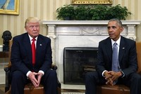 Tổng thống đắc cử Mỹ Donald Trump và Tổng thống Mỹ Obama tại Nhà Trắng. Ảnh: Reuters.