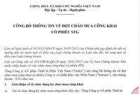 Gelex công bố chào mua công khai cổ phiếu STG