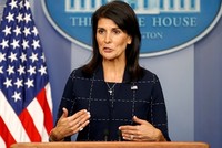 Đại sứ Mỹ tại Liên Hợp Quốc Nikki Haley. Ảnh:Reuters.