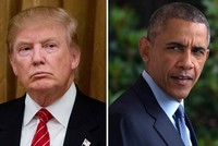 Tổng thống Mỹ Donald Trump và người tiền nhiệm Barack Obama. Ảnh:NBC News.