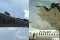 Phần cánh của 2 máy bay hư hỏng nặng. Ảnh:Twitter.