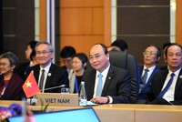 Thủ tướng Nguyễn Xuân Phúc dự Hội nghị Cấp cao ASEAN với Hoa Kỳ, Trung Quốc, Hàn Quốc, Nhật Bản. Ảnh: VGP/Quang Hiếu