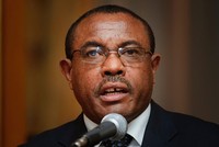 Thủ tướng Ethiopia thông báo từ chức trên truyền hình hôm qua. Ảnh: Guardian.