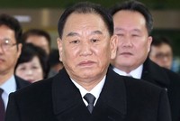 Kim Yong-chol đến Hàn Quốc hồi tháng hai. Ảnh:AFP.