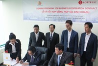 Toàn cảnh lễ ký kết giữa Hưng Lộc Phát Corp và Công ty Lotte E & C