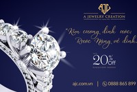 AJC gửi tặng ưu đãi lên tới 20% cho các đơn hàng nhẫn cưới, trang sức kim cương và trang sức đá quý, trang sức Treasure by AJC