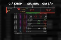 Bảng điện tử sàn HOSE nhảy giá không chính xác gây khó khăn cho nhà đầu tư (Ảnh chụp màn hình giao dịch phiên 5/3/2021).