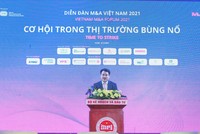 Ông Trần Quốc Phương, Thứ trưởng Bộ Kế hoạch và Đầu tư phát biểu tại diễn đàn M&A Việt Nam 2021