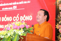 Ông Lê Thanh Thuấn, Chủ tịch HĐQT IDI phát biểu tại Đại hội