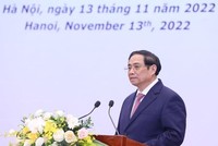 Thủ tướng Chính phủ Phạm Minh Chính phát biểu tại . (Ảnh: Lâm Khánh/TTXVN)