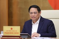 Thủ tướng Chính phủ Phạm Minh Chính chủ trì Phiên họp chuyên đề về xây dựng pháp luật tháng 12/2023. (Ảnh: VGP)