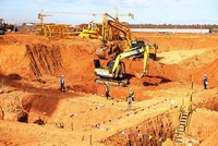 Sân bay Long Thành hiện đang xây dựng nhà ga và đường băng. Ảnh: Lê Toàn