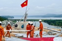 Thi công trên công trường Đường dây 500 kV mạch 3