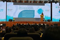 Bà Lê Hoàng Oanh, Cục trưởng Cục Thương mại điện tử và Kinh tế số (Bộ Công Thương) tại sự kiện.