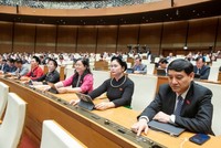 Các đại biểu bấm nút thông qua nghị quyết kỳ họp, chiều 30/11. Ảnh: Media Quốc hội