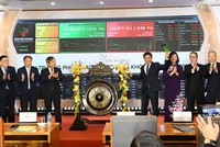 Lễ đánh cồng khai trương phiên giao dịch chứng khoán đầu năm 2026 được tổ chức tại Sở Giao dịch Chứng khoán Hà Nội