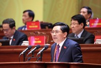 Phó trưởng ban Nội chính Trung ương Đặng Văn Dũng trình bày tham luận - Ảnh: TTXVN.