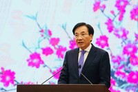 Bộ trưởng, Chủ nhiệm Văn phòng Chính phủ Trần Văn Sơn thông tin tại cuộc Họp báo. Ảnh: Đức Minh.