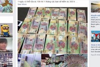 Thông tin rao bán tiền giả vẫn xuất hiện công khai trên mạng Facebook. Ảnh chụp lại màn hình.