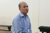 Bị cáo Hoằng tại tòa sáng nay