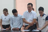 Các bị cáo tại phiên tòa sơ thẩm.