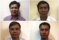 Các bị can (từ trái qua phải) Trần Ngọc Hà, Lâm Chí Quang, Vũ Từ Công, Nguyễn Mạnh Chung. Ảnh: Bộ Công an. 