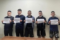 Nhóm đối tượng bị bắt giữ. Ảnh: Công an Hà Nội.