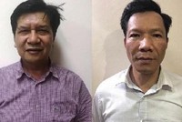 Các bị can Trần Ngọc Hà (trái) và Vũ Quang Tâm. 